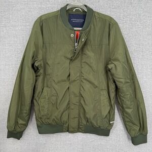 Scotch Soda Mens Olive Green Bomber Jacket Full Zip‎ Quilted Lined Size M